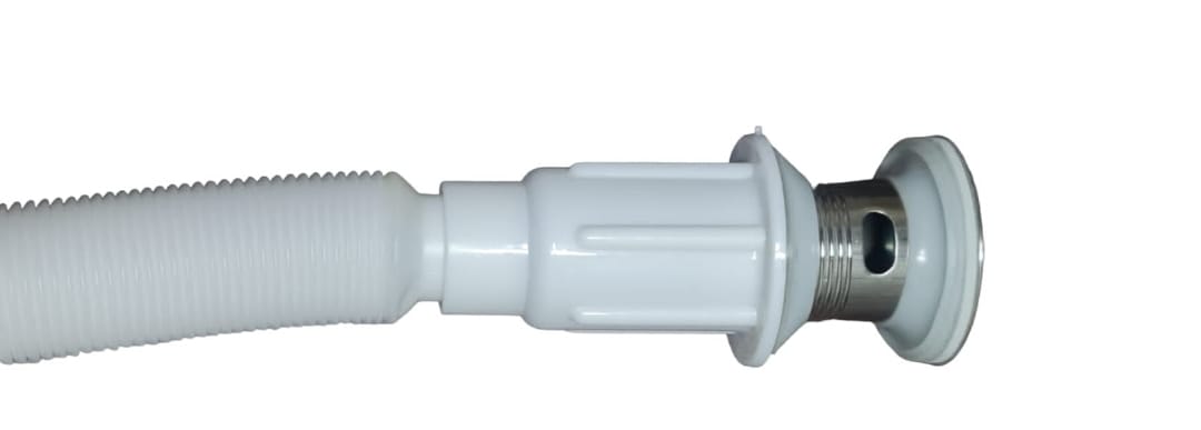 Desagüe Con Rebalse + Sifón Corrugado Flexible Vanitorio