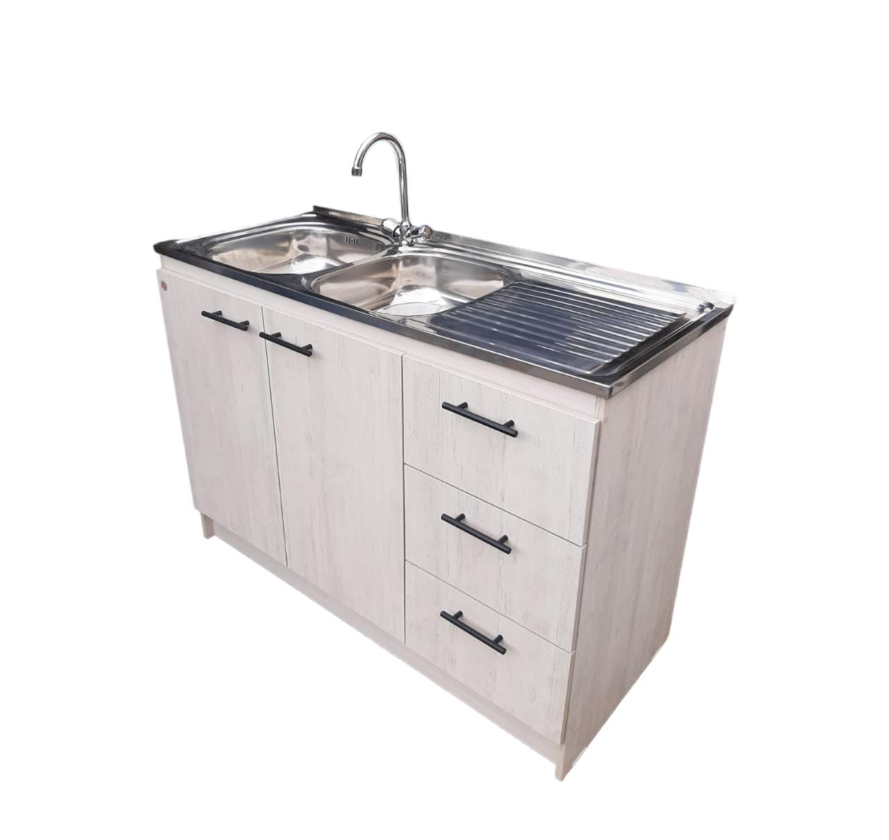 Mueble Kit Lavaplato Gris+grifería 120x50 Secado Der