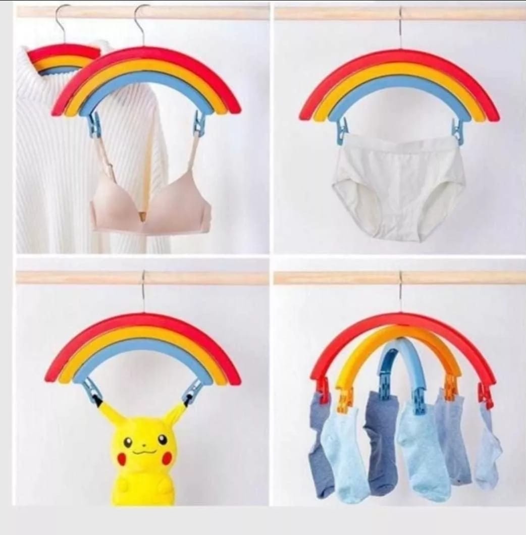 Colgador De Ropa Arcoíris Con Clip