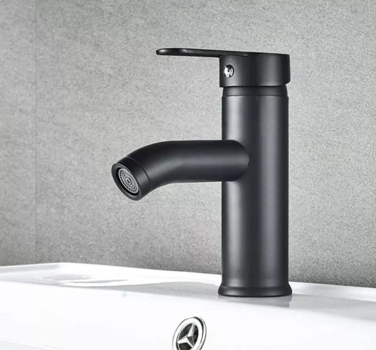 Llave Grifo Lavamanos Monomando Negro Mate