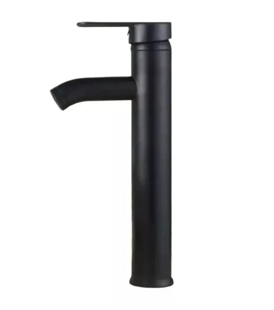 Llave Grifo Lavamano Monomando Vanitorio Alto Negro Mate