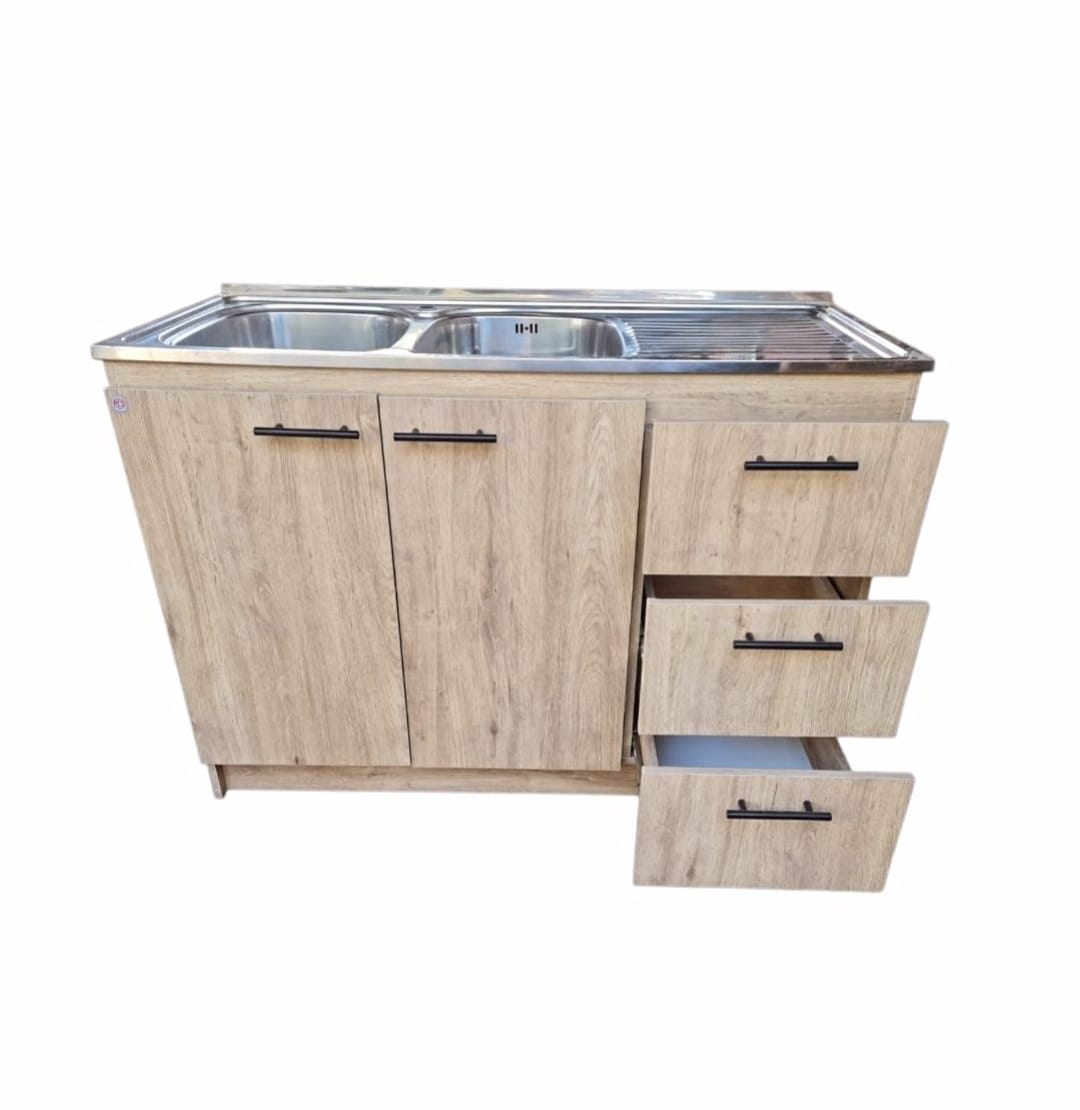 Kit Mueble Lavaplatos 120 Cm Zahara 120x50x85cm Marrón Claro Marrón Claro