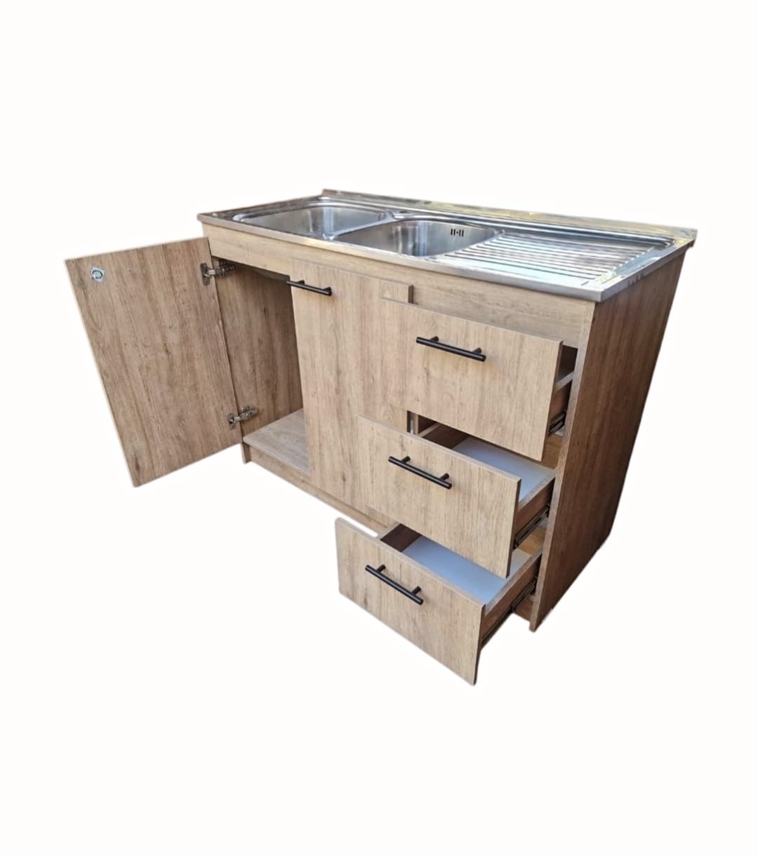 Kit Mueble Lavaplatos 120 Cm Zahara 120x50x85cm Marrón Claro Marrón Claro