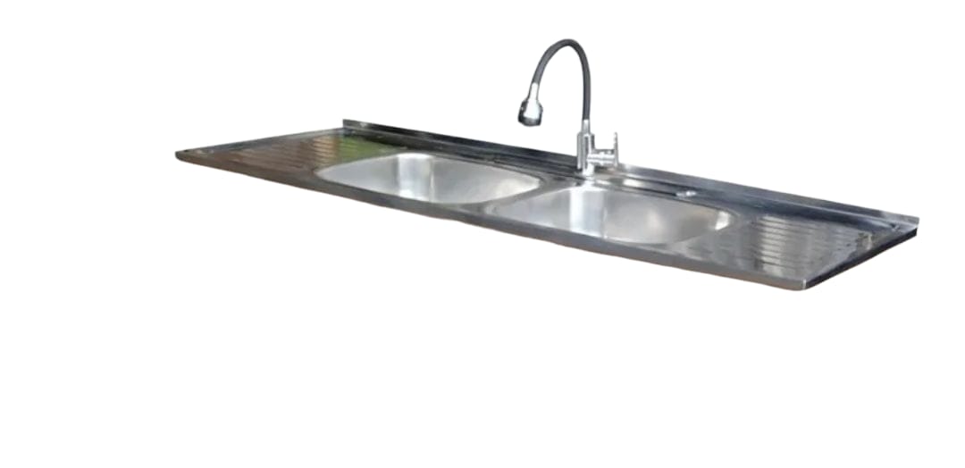 Lavaplatos De Acero Inoxidable 150x50 Cm - Genérica Plateado