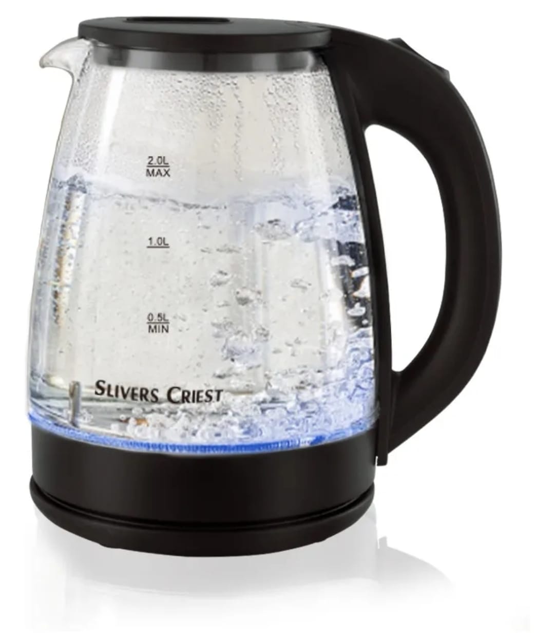 Hervidor De Agua 2 Litros De Vidrio Slivers Criest Negro