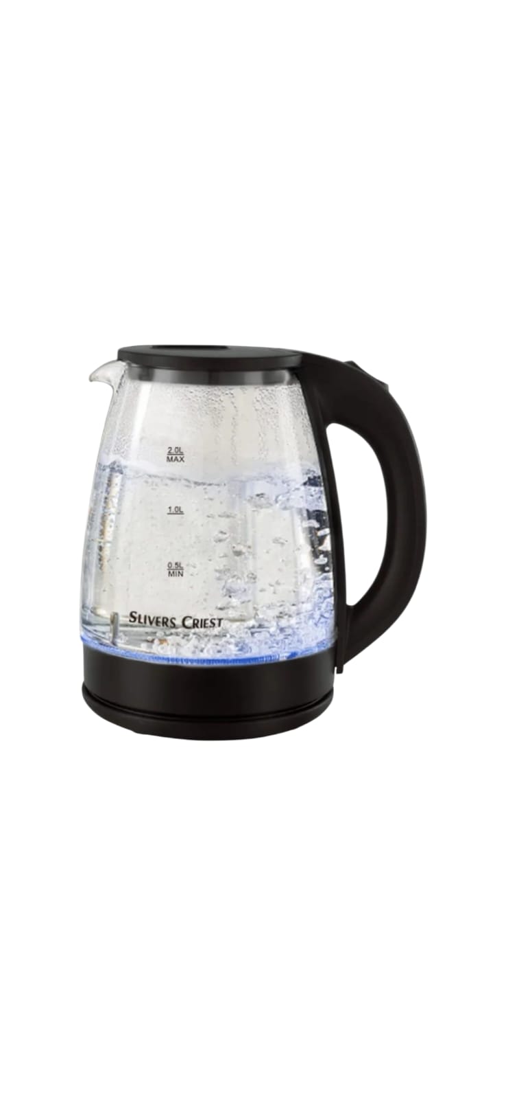 Hervidor De Agua 2 Litros De Vidrio Slivers Criest Negro