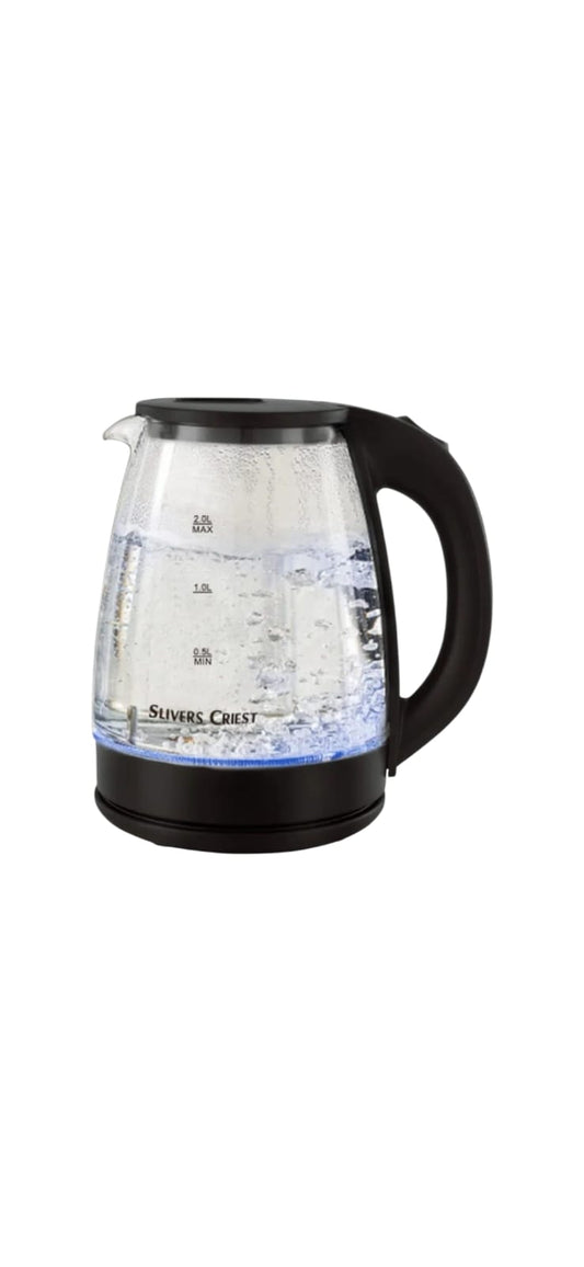 Hervidor De Agua 2 Litros De Vidrio Slivers Criest Negro