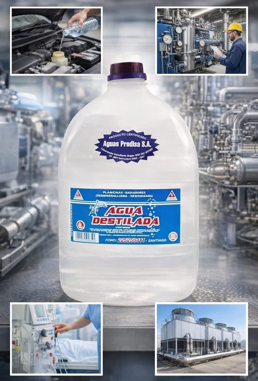 Agua Destilada Desmineralizada Bidón 5lt Prodisa