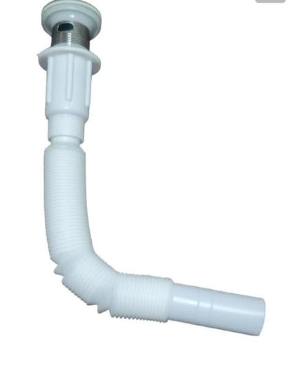 Desagüe Con Rebalse + Sifón Corrugado Flexible Vanitorio
