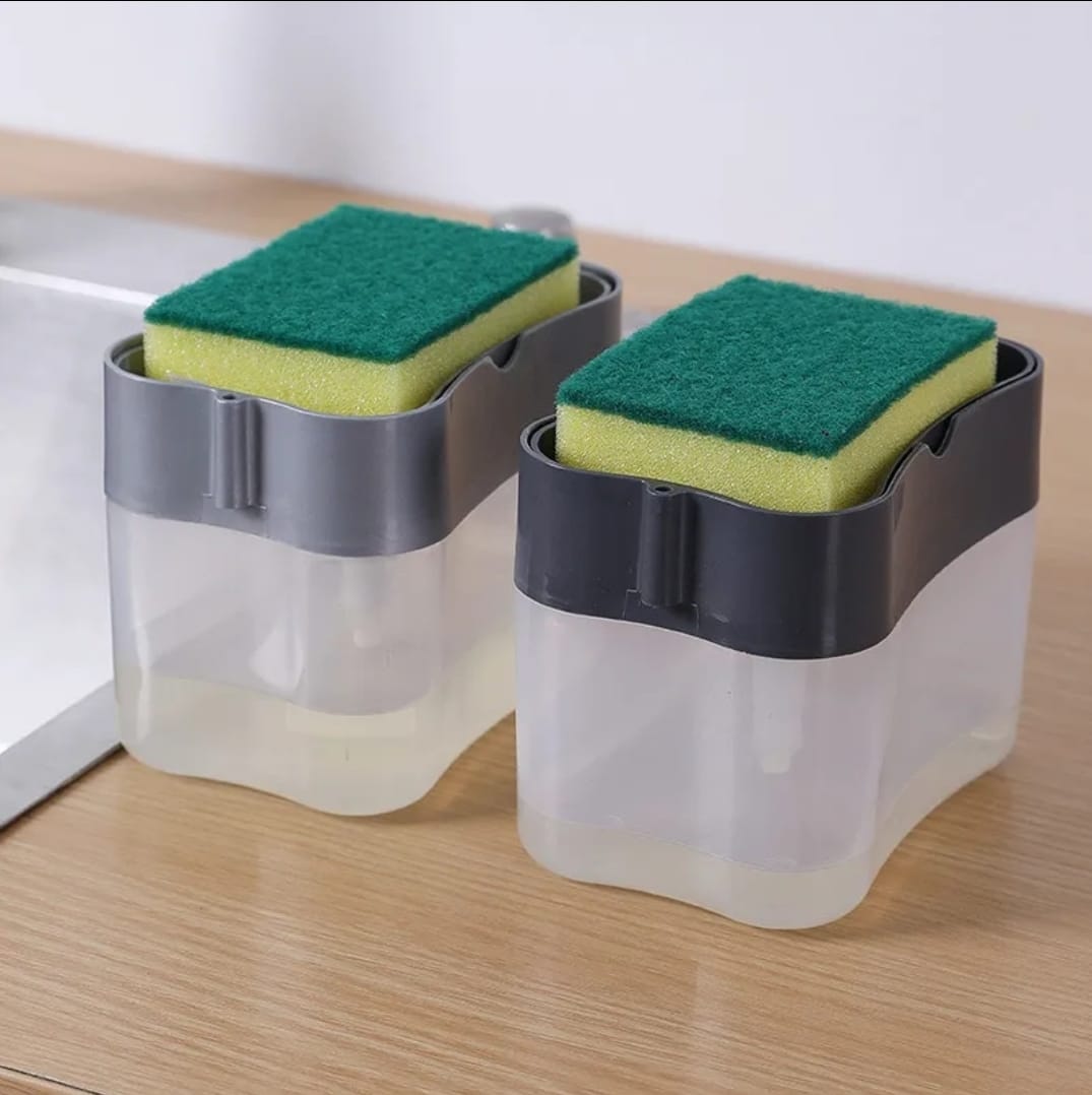Dispensador Lavaloza Jabón Auto. Detergente Esponja Regalo