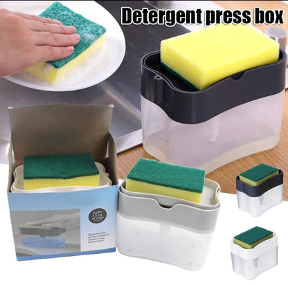 Dispensador Lavaloza Jabón Auto. Detergente Esponja Regalo