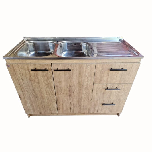 Kit Mueble Lavaplatos 120 Cm Zahara 120x50x85cm Marrón Claro Marrón Claro