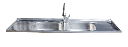 Lavaplatos De Acero Inoxidable 150x50 Cm - Genérica Plateado