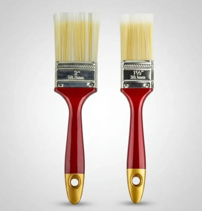 Pack De 3 Brochas Pintor 1 - 1.5 Y 2 Pulg Madera Metal Rojo Bordó