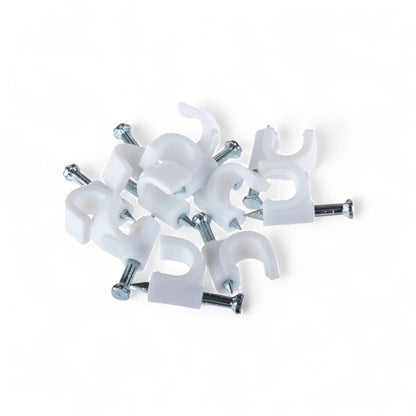 Grapa Grampa Con Clavo Para Cable Set 6mm, 42 Unidades Blanco