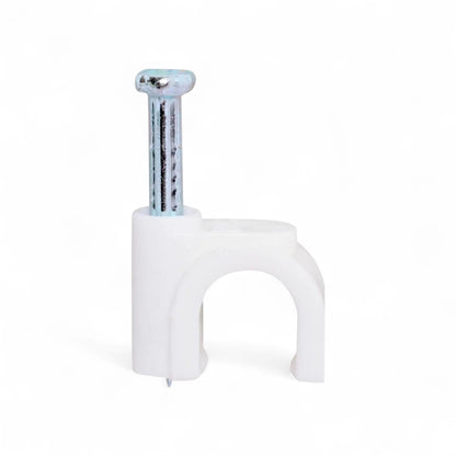 Grapa Grampa Con Clavo Para Cable Set 6mm, 42 Unidades Blanco
