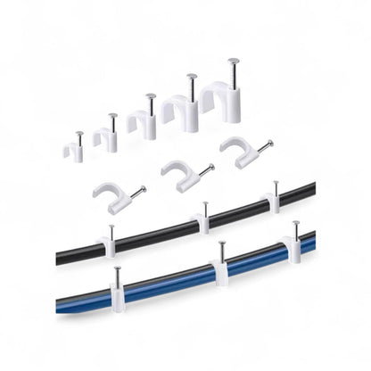 Grapa Grampa Con Clavo Para Cable Set 6mm, 42 Unidades Blanco