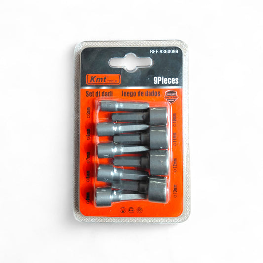 Set Juego De Dados Cabeza Hexagonal, Kmt 9 Piezas, 5 Mm-13mm Plateado