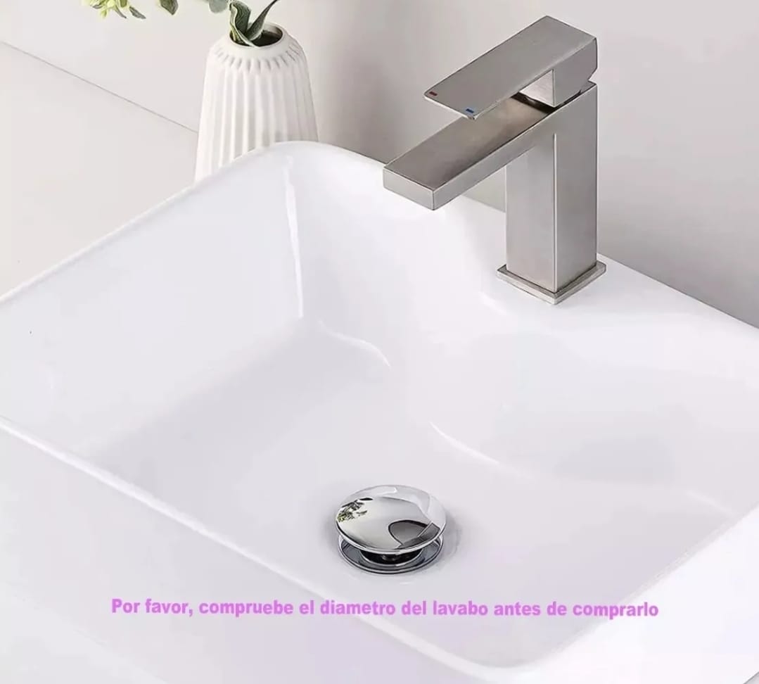 Metal Desague Tapon Contra Push P Lavabo Baño sin Rebalse