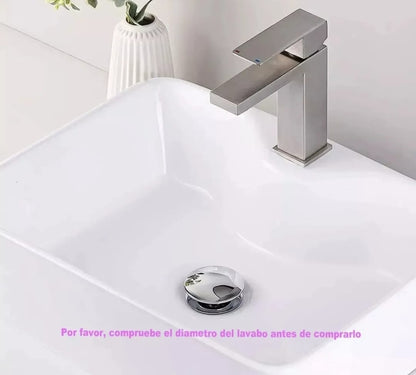 Metal Desague Tapon Contra Push P Lavabo Baño sin Rebalse