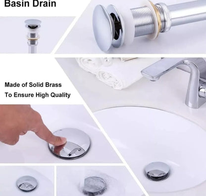 Metal Desague Tapon Contra Push P Lavabo Baño sin Rebalse