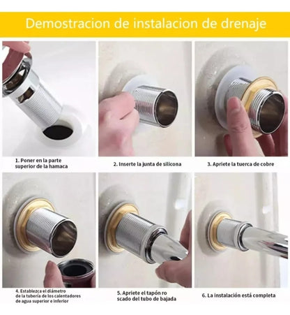 Metal Desague Tapon Contra Push P Lavabo Baño sin Rebalse