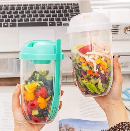 Recipiente Vaso Para Ensalada Fruta Pasta Lunch Contenedor