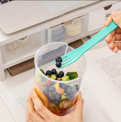 Recipiente Vaso Para Ensalada Fruta Pasta Lunch Contenedor