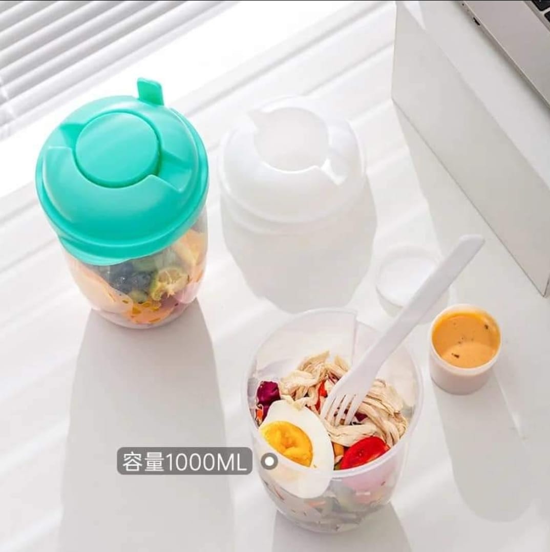 Recipiente Vaso Para Ensalada Fruta Pasta Lunch Contenedor