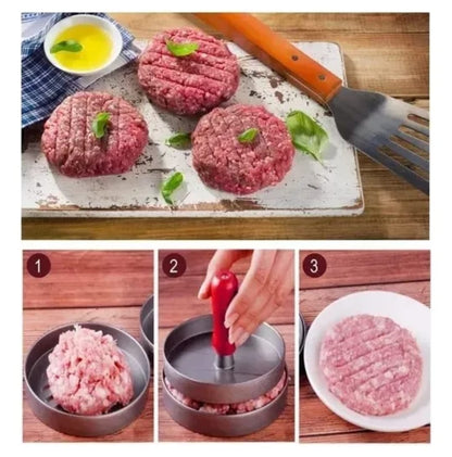 Molde Prensa Hamburguesas Excelente Calidad Burguer Plateado