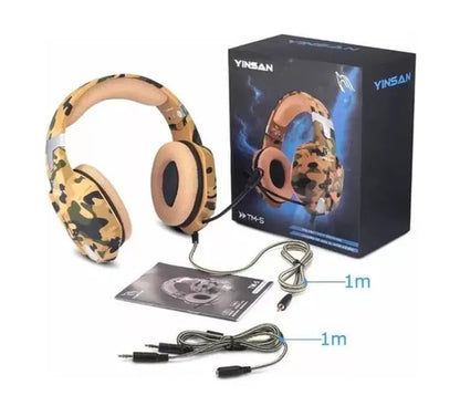 Audífonos Gamer Yinsan Pro Micrófono Camuflaje Videojuegos