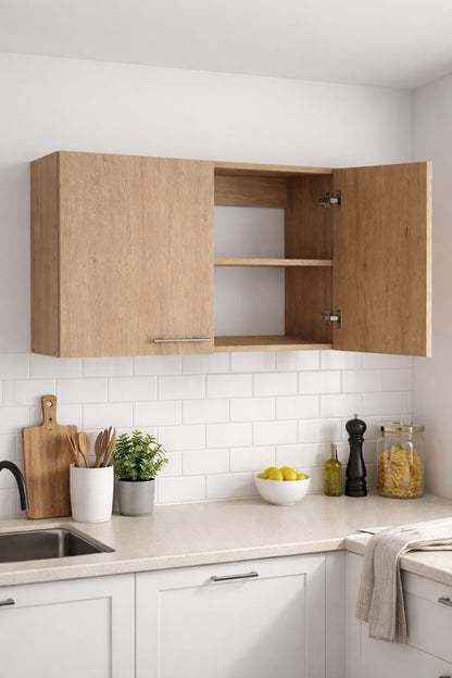 Mueble Aéreo Colgante Mural Cocina 80 Cm Color Madera Marrón